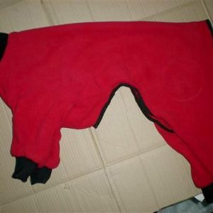 Red Nylon Dog Coat inside Fleece (XPT-422)