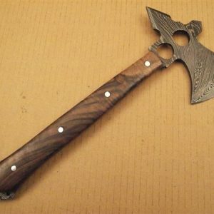 DAMASCUS HUNTING AXE ROSE WOOD HANDLE (XPT-3661)