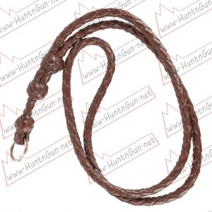 Braided Leather Whistle Lanyards (XPT-Lan-002) in Dk Brown