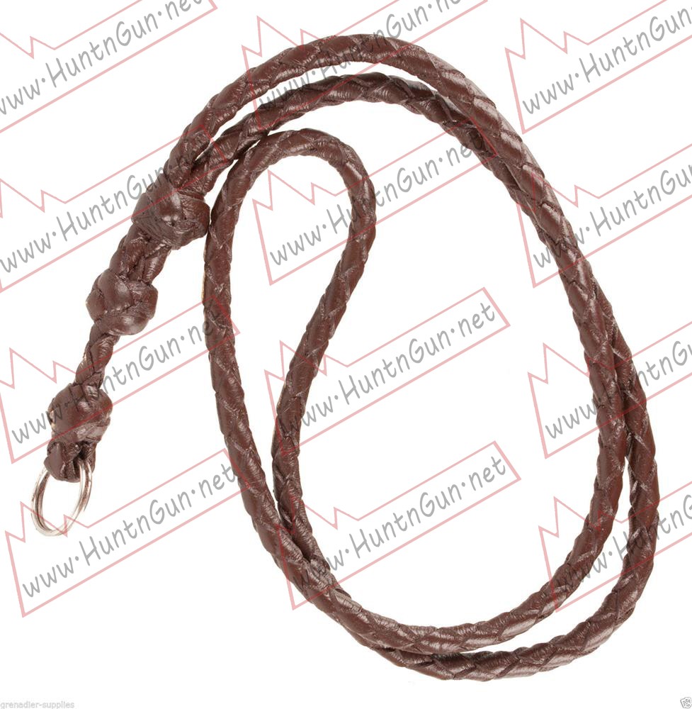 Braided Leather Whistle Lanyards (XPT-Lan-003) in Dk Brown